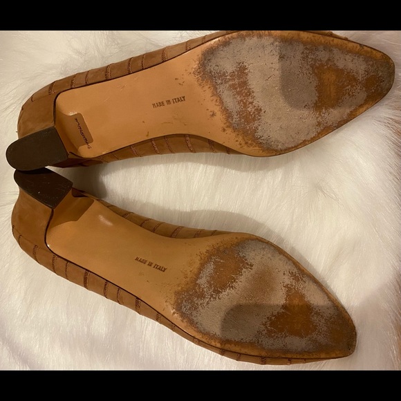 Salvatore Ferragamo Suede striped Pump Heels - Picture 7 of 9